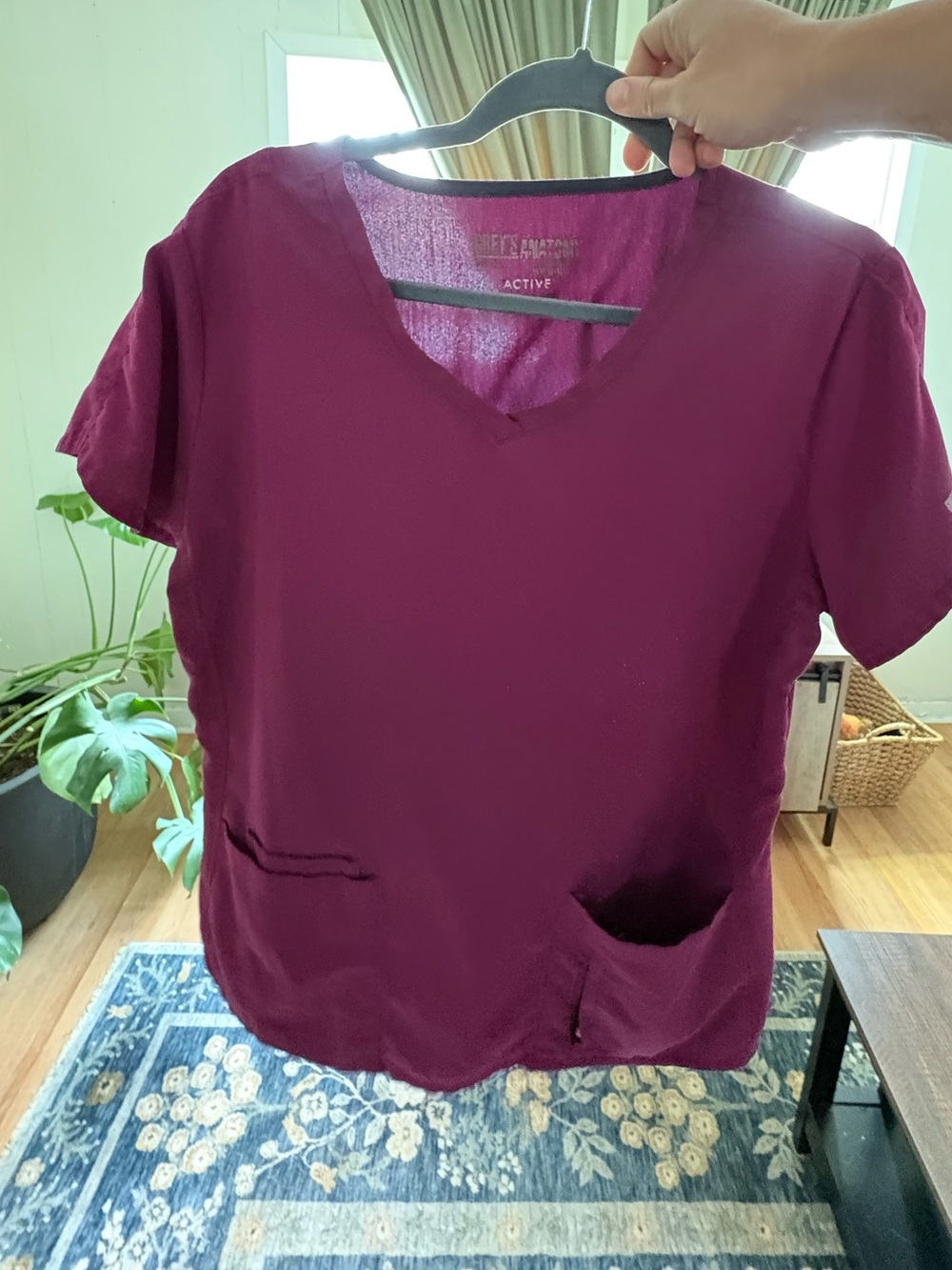 Grey's Anatomy Women's V-Neck Scrub Top - Berry